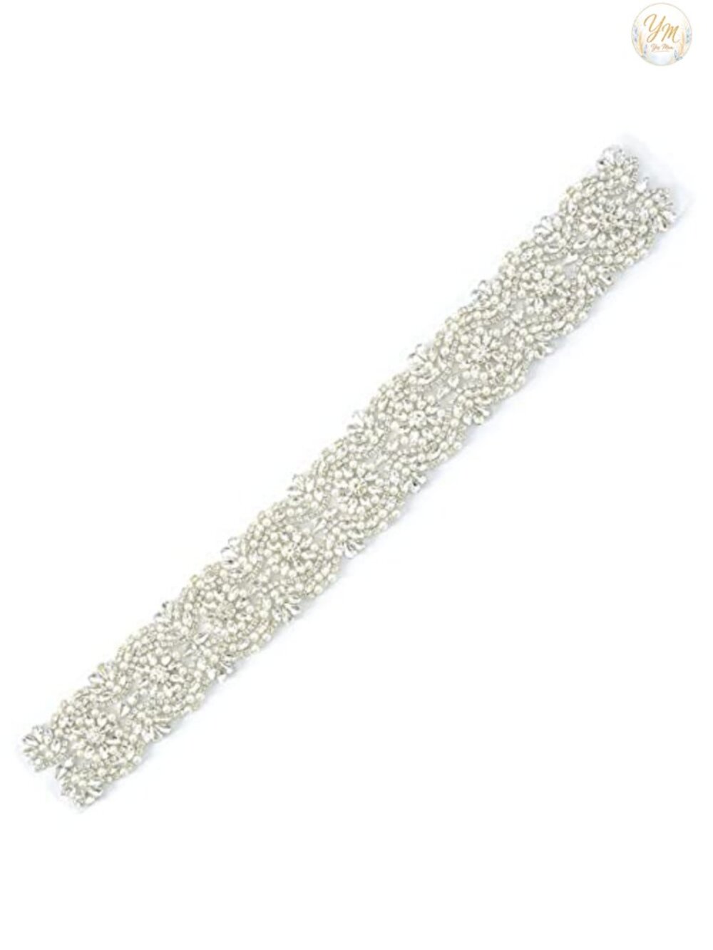 Sparkly Rhinestone Bead Pearl Wedding Dress Sash Belt Bridal Trim